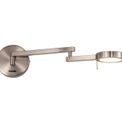 Blyss Switched Adjustable Swing Arm Wall Lamp / Reader, 1 x 8W LED, 3000K, Satin Nickel, additional 8