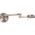 Blyss Switched Adjustable Swing Arm Wall Lamp / Reader, 1 x 8W LED, 3000K, Satin Nickel, additional 9