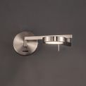 Blyss Switched Adjustable Swing Arm Wall Lamp / Reader, 1 x 8W LED, 3000K, Satin Nickel, additional 5
