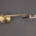 Blyss Switched Adjustable Swing Arm Wall Lamp / Reader 1 x 8W LED 3000K with Antique Brass Finish additional 1