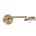 Blyss Switched Adjustable Swing Arm Wall Lamp / Reader 1 x 8W LED 3000K with Antique Brass Finish additional 7