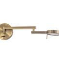 Blyss Switched Adjustable Swing Arm Wall Lamp / Reader 1 x 8W LED 3000K with Antique Brass Finish additional 9