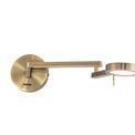 Blyss Switched Adjustable Swing Arm Wall Lamp / Reader 1 x 8W LED 3000K with Antique Brass Finish additional 12