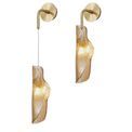 Tianna Wall Light, 1 x G9, Brass/Polished Chrome &amp; Cognac Glass additional 6