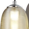 Bethany Switched Wall Lamp, 1 x 6W LED, 4000K, 720lm, Polished Chrome/Black With Champagne Glass, additional 6