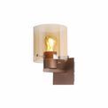 Brita Single Switched Wall Lamp, 1 Light, E27, Mocha/Amber Glass additional 3