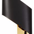 Kiara Wall Lamp Small, 1 x 8W LED, 3000K, 640lm,Sand Black/Gold, additional 6