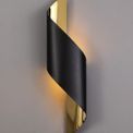 Kiara Wall Lamp Large, 1 x 8W LED, 3000K, 640lm, Sand Black/Gold, additional 1