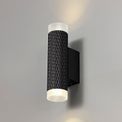 Sienna 2 Light Wall Lamp GU10, Sand Black/Acrylic Rings additional 1