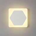 Melody Magnetic Base Wall Lamp, 12W LED 3000K 498lm, 15cm Horizontal Hexagonal 19cm Square Centre, Sand White/Acrylic Frosted Diffuser additional 1