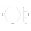 Melody Magnetic Base Wall Lamp, 12W LED 3000K 498lm, 20/19cm Horizontal Hexagonal Centre, Sand White/Acrylic Frosted Diffuser additional 8