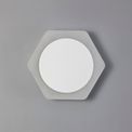 Melody Magnetic Base Wall Lamp, 12W LED 3000K 498lm, 15cm Round 19cm Horizontal Hexagonal Centre, Sand White/Acrylic Frosted Diffuser additional 2