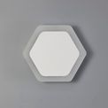 Melody Magnetic Base Wall Lamp, 12W LED 3000K 498lm, 15/19cm Horizontal Hexagonal Centre, Sand White/Acrylic Frosted Diffuser additional 4