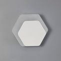Melody Magnetic Base Wall Lamp, 12W LED 3000K 498lm, 15/19cm Horizontal Hexagonal Right Offset, Sand White/Acrylic Frosted Diffuser additional 2