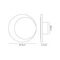 Melody Magnetic Base Wall Lamp, 12W LED 3000K 498lm, 15/19cm Round Right Offset, Coffee/Acrylic Frosted Diffuser additional 5