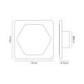 Melody Magnetic Base Wall Lamp, 12W LED 3000K 498lm, 15cm Horizontal Hexagonal 19cm Square Centre, Coffee/Acrylic Frosted Diffuser additional 5
