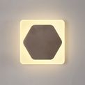 Melody Magnetic Base Wall Lamp, 12W LED 3000K 498lm, 15cm Horizontal Hexagonal 19cm Square Centre, Coffee/Acrylic Frosted Diffuser additional 1