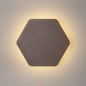 Melody Magnetic Base Wall Lamp, 12W LED 3000K 498lm, 20/19cm Horizontal Hexagonal Centre, Coffee/Acrylic Frosted Diffuser additional 3