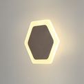 Melody Magnetic Base Wall Lamp, 12W LED 3000K 498lm, 15/19cm Horizontal Hexagonal Centre, Coffee/Acrylic Frosted Diffuser additional 3