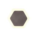 Melody Magnetic Base Wall Lamp, 12W LED 3000K 498lm, 15/19cm Horizontal Hexagonal Centre, Coffee/Acrylic Frosted Diffuser additional 7