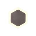 Melody Magnetic Base Wall Lamp, 12W LED 3000K 498lm, 15/19cm Vertical Hexagonal Centre, Coffee/Acrylic Frosted Diffuser additional 3