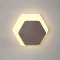 Melody Magnetic Base Wall Lamp, 12W LED 3000K 498lm, 15/19cm Horizontal Hexagonal Right Offset, Coffee/Acrylic Frosted Diffuser additional 1