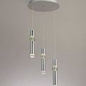*Leah 3 Light Round Pendant, 3 x 5W LED, 3000K, 268lm, Polished Chrome, additional 1