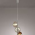 Rachel Multiple Pendant, 3 x 8W LED, 4000K, Smoked, Copper &amp; Champagne/Polished Chrome, additional 1