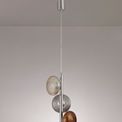 Rachel Multiple Pendant, 3 x 8W LED, 4000K, Smoked, Copper &amp; Champagne/Polished Chrome, additional 2