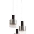 Brita Round Pendant, 3 Light Adjustable E27, Black/Smoke Fade Glass additional 4