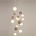 Rylee 16-Light G9 Pendant in Antique Copper with Opal &amp; Copper Glass Shade additional 1