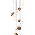 Rylee 16-Light G9 Pendant in Antique Copper with Opal &amp; Copper Glass Shade additional 13
