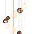 Rylee 16-Light G9 Pendant in Antique Copper with Opal &amp; Copper Glass Shade additional 8