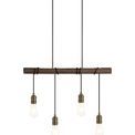 Tulula Pendant, 4 x E27, Medium Oak/Antique Brass additional 10