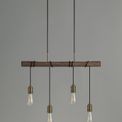 Tulula Pendant, 4 x E27, Medium Oak/Antique Brass additional 2