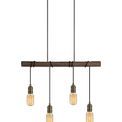 Tulula Pendant, 4 x E27, Medium Oak/Antique Brass additional 4