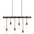 Tulula Pendant, 6 x E27, Medium Oak/Antique Brass additional 10