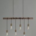Tulula Pendant, 6 x E27, Medium Oak/Antique Brass additional 3