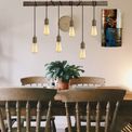 Tulula Pendant, 6 x E27, Medium Oak/Antique Brass additional 11