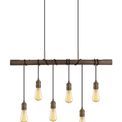 Tulula Pendant, 6 x E27, Medium Oak/Antique Brass additional 4
