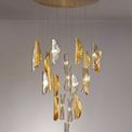 Tianna Pendant 5m 21 x G9, Brass Metal Shade &amp; Cognac Glass Item Weight: 24.9kg additional 1
