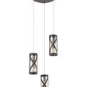 Naomi 3 Light Round Pendant E14, Matt Grey/Polished Chrome/Cognac additional 3