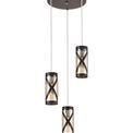 Naomi 3 Light Round Pendant E14, Oiled Bronze/Polished Chrome/Amber additional 3