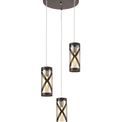 Naomi 3 Light Round Pendant E14, Oiled Bronze/Polished Chrome/Amber additional 4