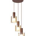 Brita Round Pendant, 3 Light Adjustable E27, Mocha/Amber Glass additional 7