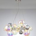 Rylee Circular Pendant, 12 x G9, Polished Chrome, Iridescent Glass additional 1