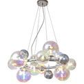 Rylee Circular Pendant, 12 x G9, Polished Chrome, Iridescent Glass additional 13