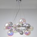 Rylee Circular Pendant, 12 x G9, Polished Chrome, Iridescent Glass additional 2