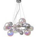 Rylee Circular Pendant, 12 x G9, Polished Chrome, Iridescent Glass additional 12