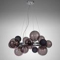 Rylee Circular Pendant, 12 x G9, Polished Chrome, Smoked/Black Glass additional 5